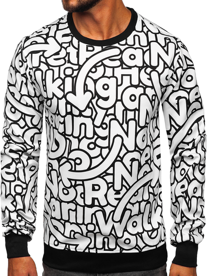 Bluză negru-alb cu imprimeu Bolf 8B1137