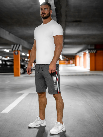 Pantaloni scurți de training gri-alb Bolf Q3884