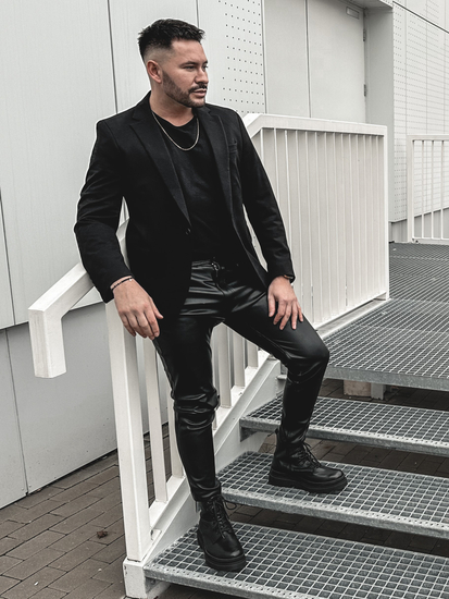 Jachetă elegantă bărbătească neagră Bolf 1652A