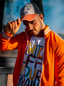 Tricou alb imprimat pentru bărbați Bolf 1181