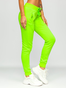 Pantaloni de trening dame verde-neon Bolf CK-01
