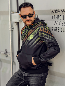 Hanorac negru cu imprimeu Bolf HM258