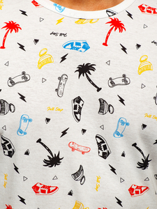 Tricou alb cu imprimeu Bolf 14924