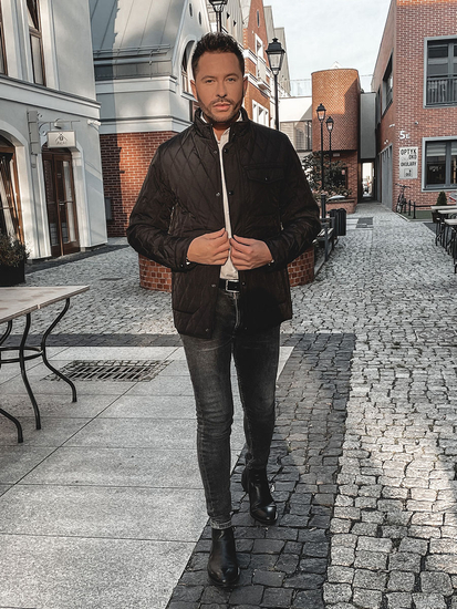 Geacă neagră matlasată Bolf 22M19