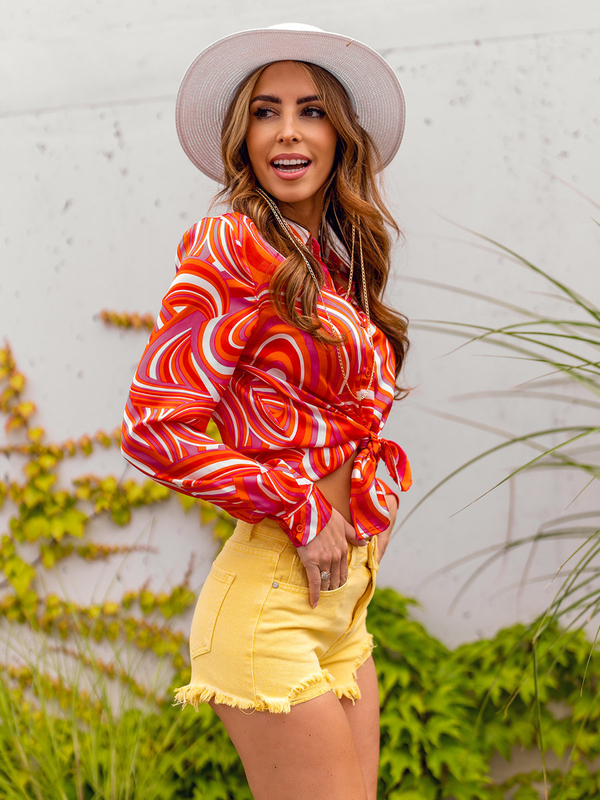 Blugi scurti galbeni dame Bolf A63