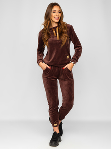 Compleu de trening catifea ciocolată izolat termic dame Bolf 637