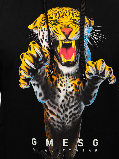 Hanorac negru cu imprimeu Bolf 6139