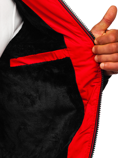 Geacă neagră de iarnă matlasată Bolf 6902