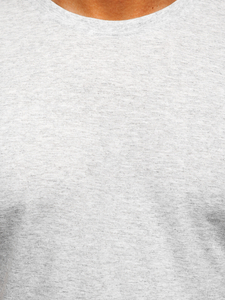 Tricou simplu bărbătesc gri deschis din bumbac Bolf 192397