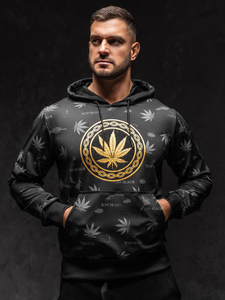 Hanorac cu imprimeu negru Bolf HM628A1