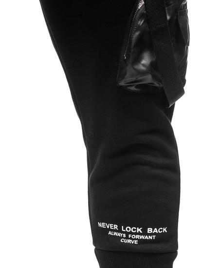 Pantaloni joggers cargo negri Bolf 6583