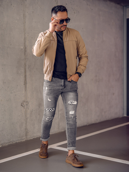 Jachetă bomber tranzițională reversibilă camel pentru bărbați Bolf 84M3005A