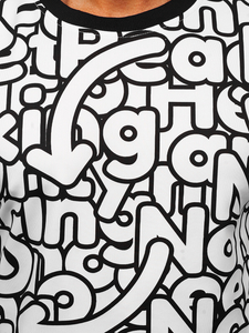 Bluză negru-alb cu imprimeu Bolf 8B1137