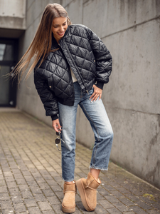 Geacă bomber neagră dame Bolf J9089