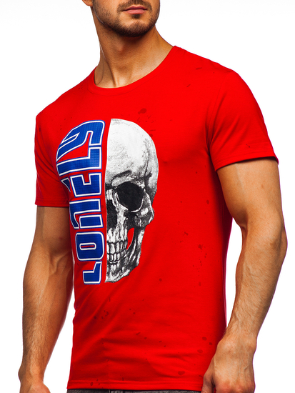 Tricou rosu cu imprimeu Bolf Y70001