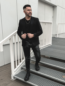 Jachetă elegantă bărbătească neagră Bolf 1652A