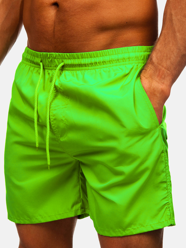 Pantaloni scurți de baie verde neon pentru bărbați Bolf QD28