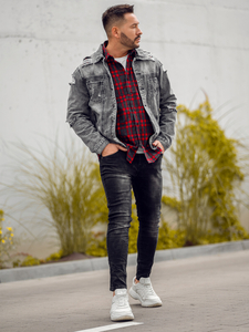 Geacă de blugi gri Bolf MJ501G