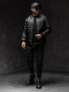 Geacă matlasată neagră bomber Bolf MY-02A1