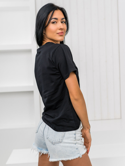 Tricou negru dama cu aplicatie Bolf 97T2110
