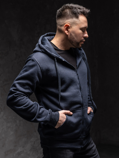 Hanorac albastru-inchis cu fermoar Bolf 2008A1