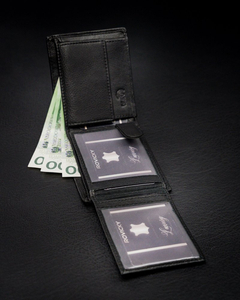 Portofel din piele negru bărbați 13967