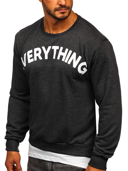 Bluză grafit bărbați cu imprimeu Bolf 181905