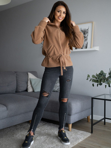 Geacă cu glugă dame maro Bolf 9320