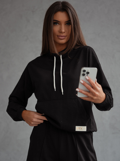 Set trening din două piese pentru femei negru Bolf 82162