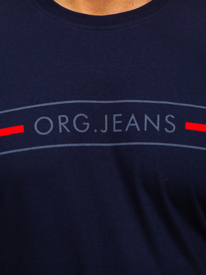 Tricou bleumarin cu imprimeu Bolf 14802