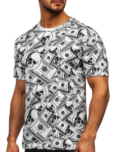 Tricou alb cu imprimeu Bolf 14907