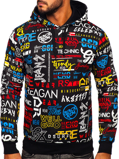 Hanorac cu imprimeu negru Bolf 141000