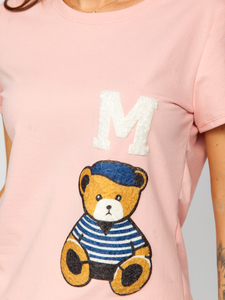 Tricou roz cu țesături dame Bolf 52352