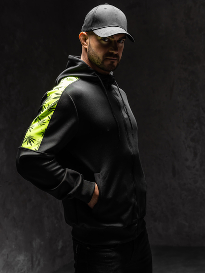 Hanorac  negru cu imprimeu Bolf 27B8120