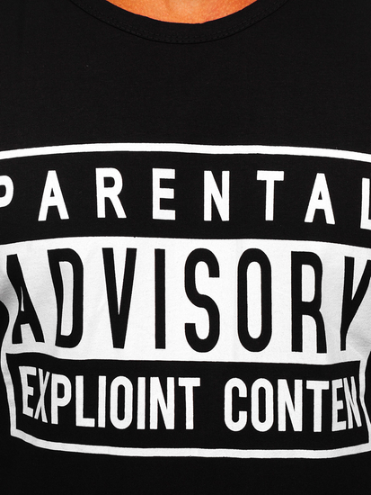 Maiou negru tank top cu imprimeu Bolf 14828