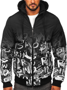 Geacă de iarnă matlasată neagră Bolf 27M8102