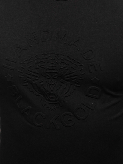 Tricou negru cu imprimeu Bolf MT3056