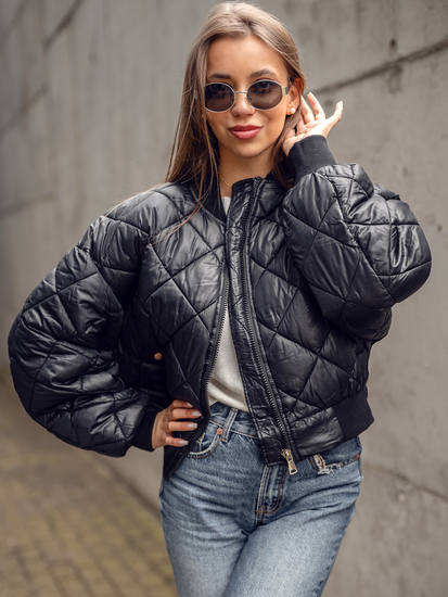 Geacă bomber neagră dame Bolf J9089