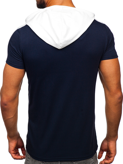 Tricou bleumarin cu glugă Bolf 8T299