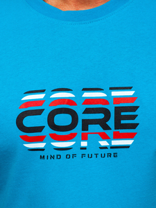 Tricou din bumbac turcoaz Bolf 14731