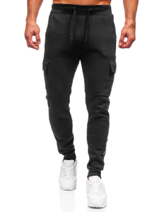 Pantaloni joggers cargo negri Bolf JX8715