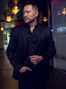 Jacheta casual neagră pentru bărbați Bolf 026A