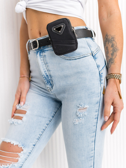 Blugi albaștri Push Up cu curea dame Bolf A20-2A