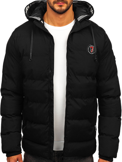 Geaca de iarna matlasata neagra pentru barbati Bolf HSS052