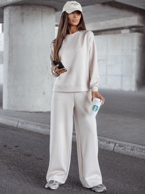 Trening cu fermoar pentru femei din două piese Unt Bej Bolf 821111