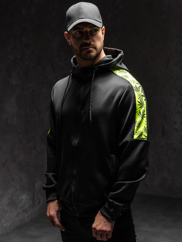 Hanorac  negru cu imprimeu Bolf 27B8120