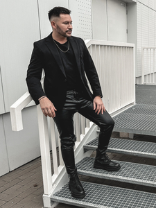 Jachetă elegantă bărbătească neagră Bolf 1652A