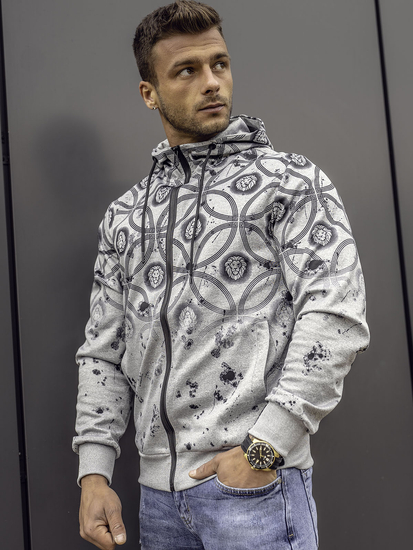 Hanorac cu fermoar gri Bolf 27B8122A