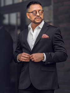 Sacou casual negru pentru bărbați Bolf 24401