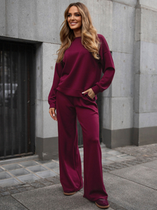 Trening cu fermoar două piese pentru femei Unt Burgundie Bolf 821111